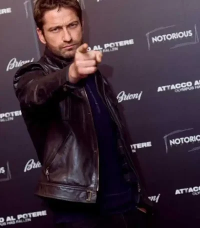 Gerard Butler Olympus Has Fallen Brown Leather Jacket