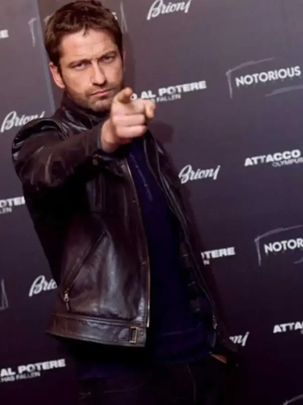 Gerard Butler Olympus Has Fallen Brown Leather Jacket