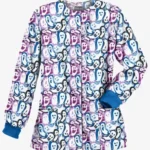 Ghost Faces Halloween Scrub Jacket