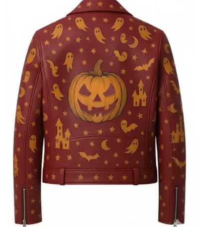 Ghost and Pumpkin Leather Jacket