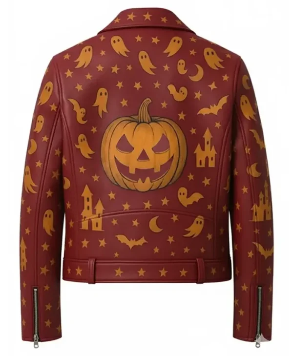 Ghost and Pumpkin Leather Jacket