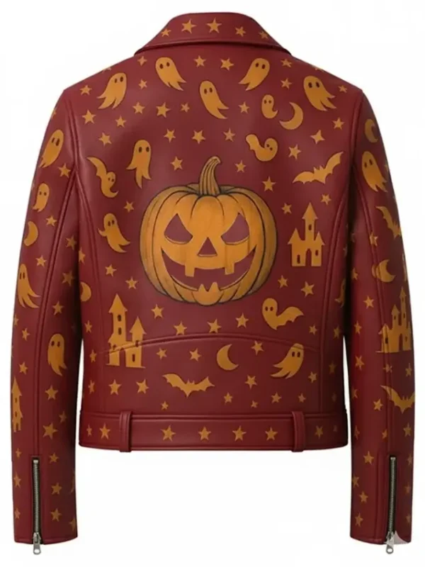 Ghost and Pumpkin Leather Jacket