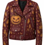 Ghost and Pumpkin Leather Jacket