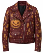 Ghost and Pumpkin Leather Jacket
