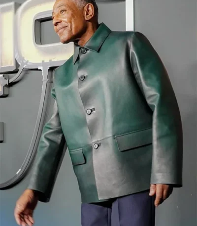 Giancarlo Esposito The Electric State Green Leather Jacket
