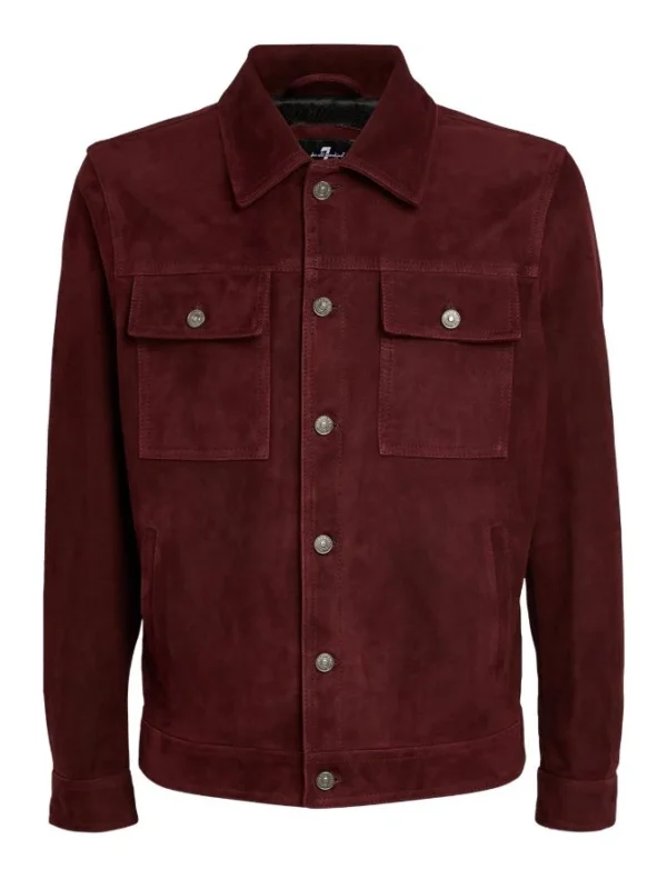 Glen Powell Hit Man 2024 Maroon Jacket