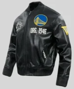 Golden State Warriors Black Leather Jacket