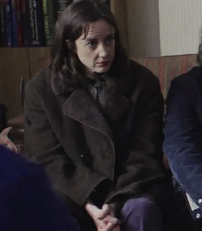 Goodbye June Andrea Riseborough Brown Coat