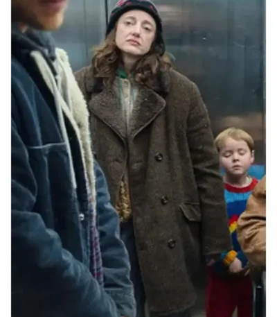Goodbye June Andrea Riseborough Brown Coat