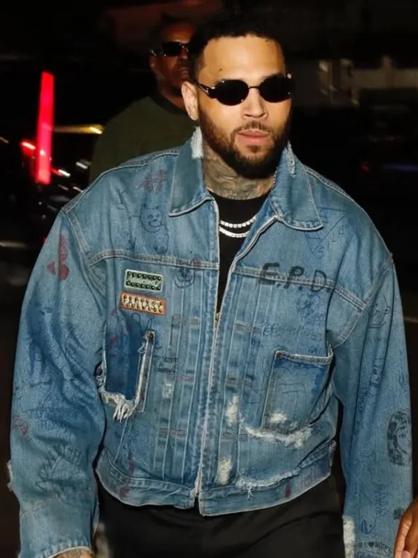 Grammy 2026 Chris Brown Denim Jacket