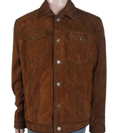Grumpy Old Santa 2023 Micah Lyons Brown Suede Jacket