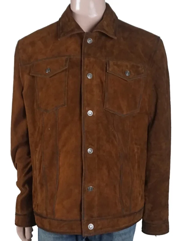 Grumpy Old Santa 2023 Micah Lyons Brown Suede Jacket