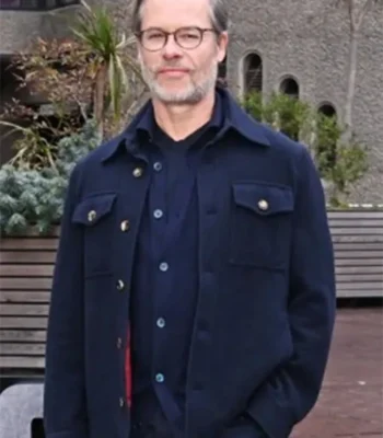 Guy Pearce The Brutalist Blue Jacket