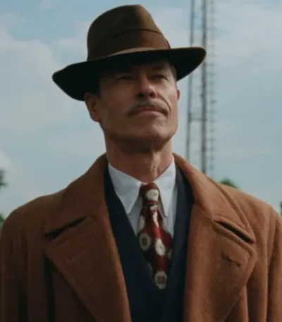 Guy Pearce The Brutalist Brown Coat