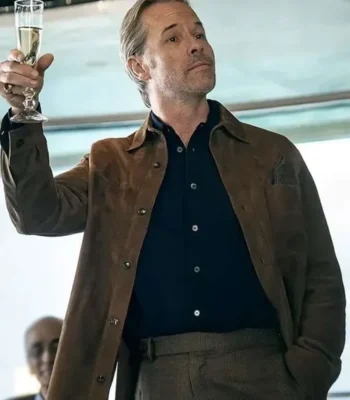 Guy Pearce The Woman in Cabin 10 Brown Suede Jacket