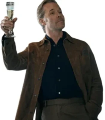 Guy Pearce The Woman in Cabin 10 Brown Suede Jacket