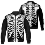 Halloween 3D Ribcage Bomber Jacket