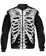 Halloween 3D Ribcage Bomber Jacket