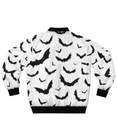 Black Bats White Bomber Jacket