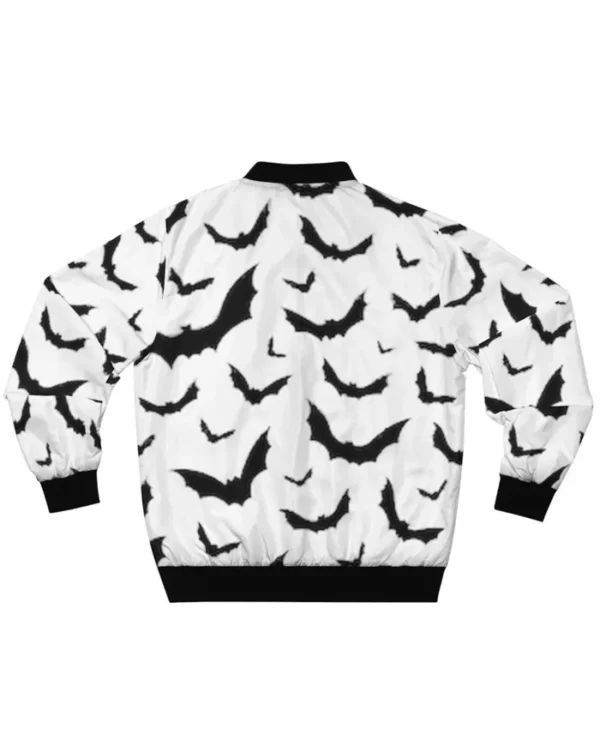 Black Bats White Bomber Jacket