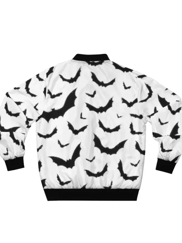 Black Bats White Bomber Jacket