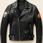 Halloween Black Leather Biker Jacket