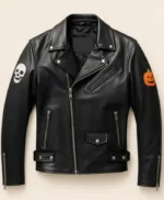 Halloween Black Leather Biker Jacket
