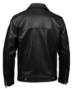 Halloween Black Leather Trucker Jacket
