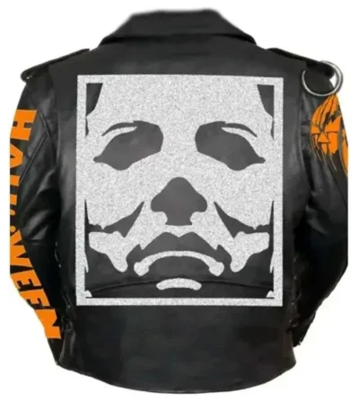 Halloween Black Zip-up Biker Leather Jacket