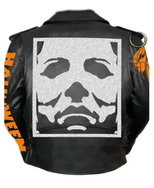 Halloween Black Zip-up Biker Leather Jacket