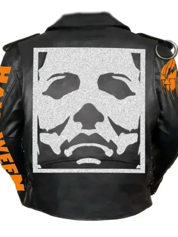 Halloween Black Zip-up Biker Leather Jacket
