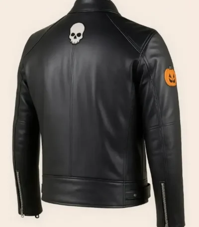 Halloween Black Leather Biker Jacket