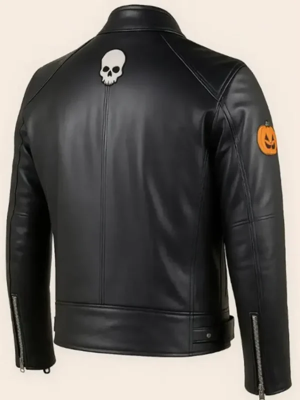 Halloween Black Leather Biker Jacket