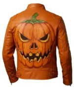 Evil Jack-o’-lantern Orange Leather Jacket