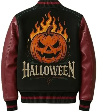 Fire Pumpkin Varsity Jacket