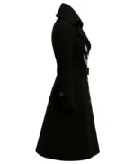 Gothic Pumpkin Black Wool Coat for Women