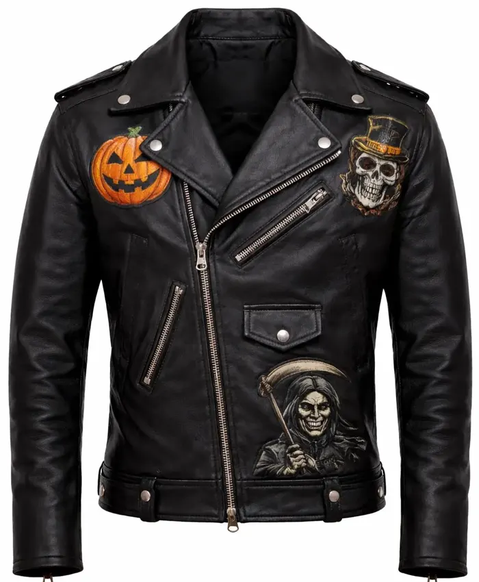 Halloween Grim Reaper Biker Jacket Halloween Grim Reaper Biker Jacket