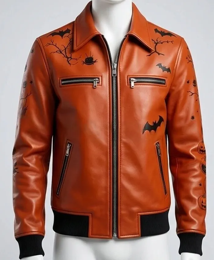Halloween Haunted Castle Leather Jacket Halloween Haunted Castle Leather Jacket