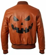 Jack-o-Lantern Leather Bomber Jacket