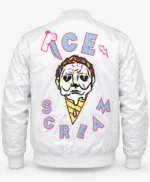 Ice Scream Grey Satin Bomber Jacket