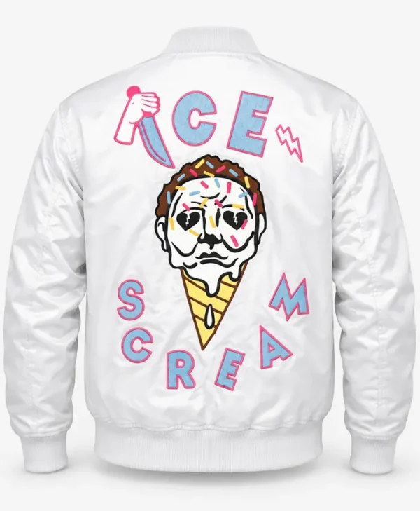 Ice Scream Grey Satin Bomber Jacket