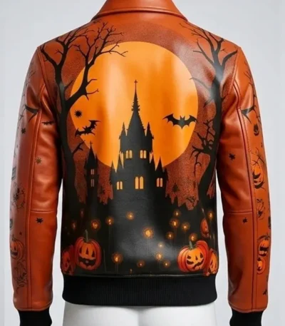 Halloween Haunted Castle Leather Jacket