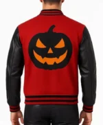 Halloween Red and Black Pumpkin Varsity Jacket
