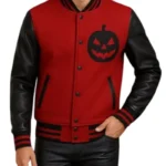 Halloween Red and Black Pumpkin Varsity Jacket
