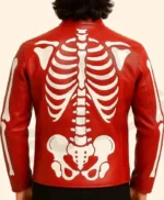 Red Skeleton Leather Cosplay Jacket