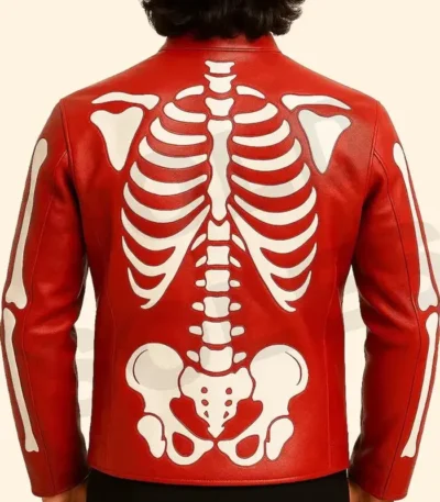 Red Skeleton Leather Cosplay Jacket