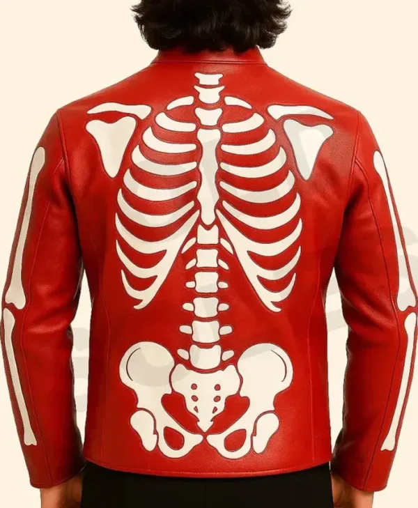 Red Skeleton Leather Cosplay Jacket