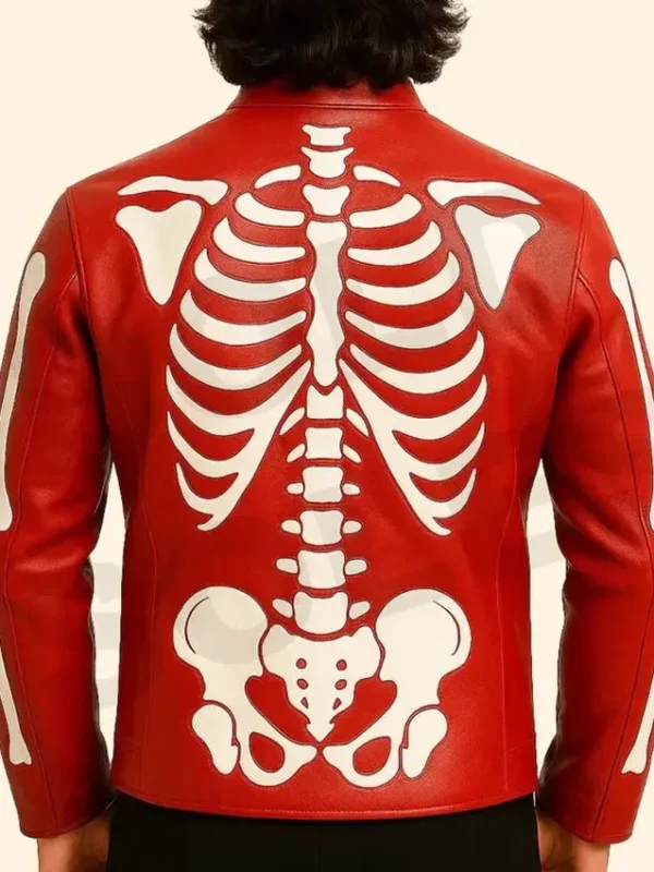 Red Skeleton Leather Cosplay Jacket