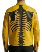 Skeleton Yellow Leather Jacket