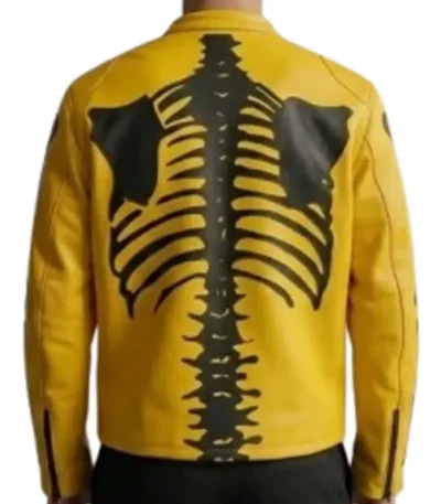 Skeleton Yellow Leather Jacket